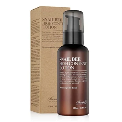 Image of BENTON Snail Bee High Content Lotion 120ml (4.05 fl. oz.) Contains Secretion Filtrate &amp; Venom, Repair Damaged Skin, Reduces Acne Scars for Oily Firming Skin Smooth
