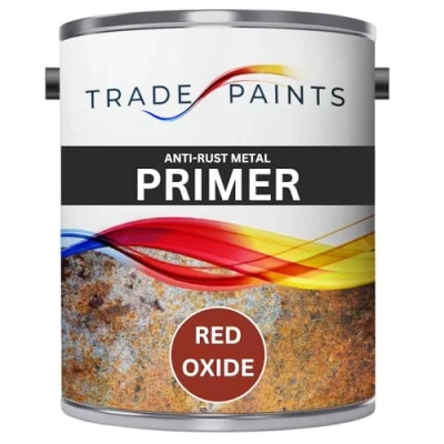 Image of paints4trade Anti Rust Metal Primer Red Oxide Corrosive Preventing Suitable for Garden Furniture, Gates &amp; Railings 9m2 Coverage per Litre 1