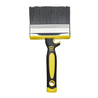Image of Fit for The Job 4 inch Block Brush, Masonry Brush Rapid Painting with Smooth &amp; Textured Paints on Brick, Breeze Block, Render, Pebbledash More, Paintbrush, Large Paintbrush