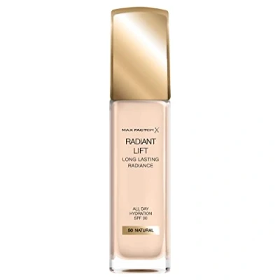 Image of Max Factor Radiant Lift Liquid Pump Medium to Full Coverage Finish Foundation with SPF30 and Hyaluronic Acid, 055 Golden Natural, Skin Tone, 30ml