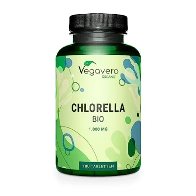 Image of Vegavero Organic Chlorella Tablets Broken Cell Wall 3000 mg NO Additives, Lab Tested 180 Powder Vegan