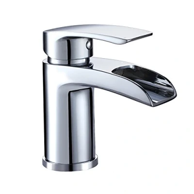 Image of Design Short Waterfall Basin Mixer Tap Single Lever Bathroom for Wash