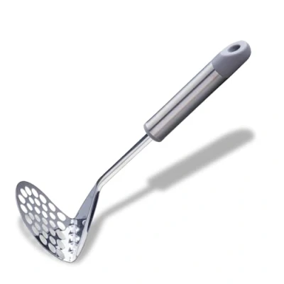 Image of Fackelmann MODE Potato Masher, Food Crusher, With Hanging Loop, Stainless Steel, 28x8.5x7.8cm, Grey &amp; Silver