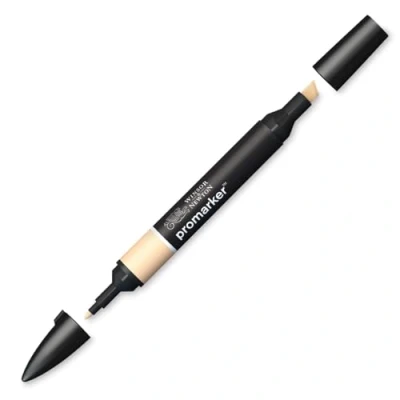 Image of Winsor &amp; Newton 0203625 ProMarker Professional Layout Marker 2 Tips, Fine Wide for Drawings, Design Layouts Bisque