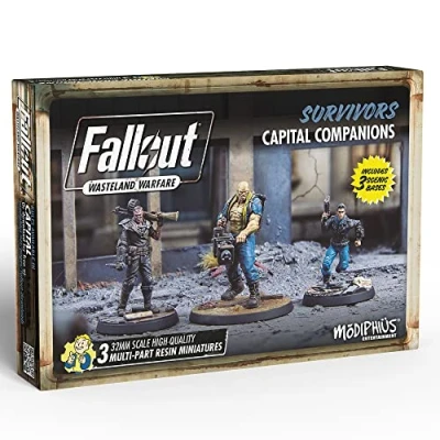Image of Fallout Wasteland Warfare: Survivors: Capital Companions 3 Miniatures, 32mm Unpainted Resin Figures, Wave