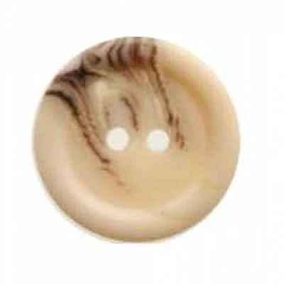 Image of Hemline Round Cream Buttons with Brown Rippling 18.75mm (Pk4)