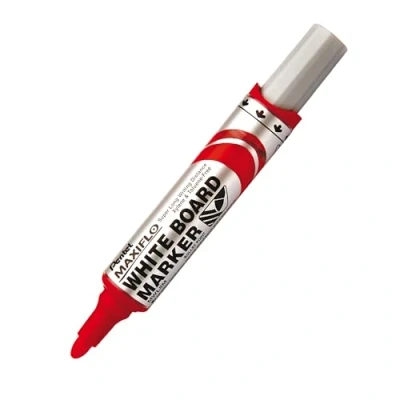 Image of Pentel Maxiflo MWL5M BO Drywipe Marker, Red, Box of 12