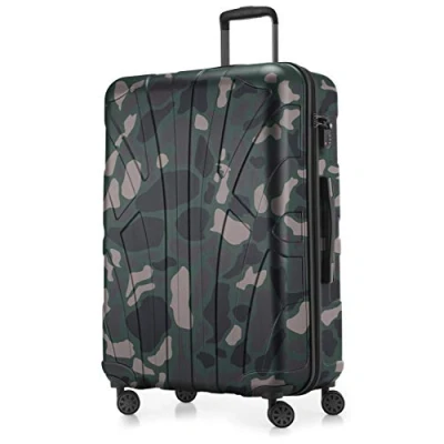 Image of Suitline Hardshell Suitcase, Travel Luggage, TSA, 76 cm, Approx. 96 liters, 100% ABS mat, Camouflage