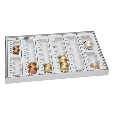 Image of Wedo 160758037 Coin Tray with Metal Base 26.8 x 16.5 3.5 cm Light Grey