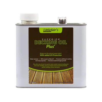 Image of Littlefair’s Decking Oil 2.5ltr Deck for Ultimate Protection &amp; Weatherproofing Added UV Non Toxic Finish Clear Protector with All in One Treatment Exterior Wood