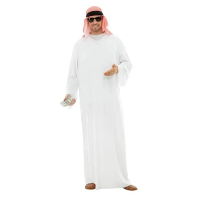 Image of Funidelia Arab Costume for man size XL Sheikh, Oil, Dollars White Costumes adults fancy dress &amp; props Halloween, carnival parties