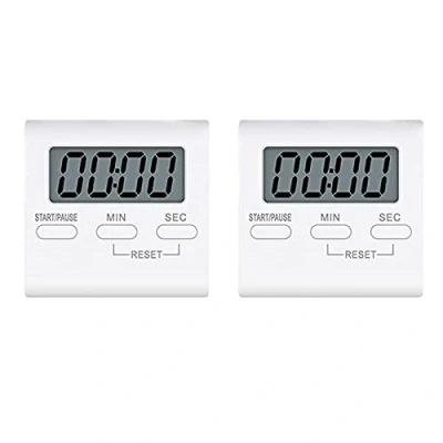 Image of WANGCL 2 Pack White Big Digital Kitchen Timers Magnetic Countdown Timer with Loud Alarm for Cooking Classroom Teachers