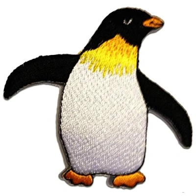 Image of Penguin Children Animal Happy Feet Iron on Patches Adhesive Emblem Stickers Appliques, Size: 3.07 x 2.83 inches