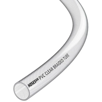 Image of 19mm (3/4&quot;) ID PVC Clear Reinforced Braided Air, Water, Oil, Gas, Food Flexible Plastic Hose Tube 19 Metres