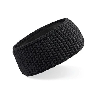 Image of Beechfield Unisex B434.BLK Slopeside Waffle Headband Black, One Size