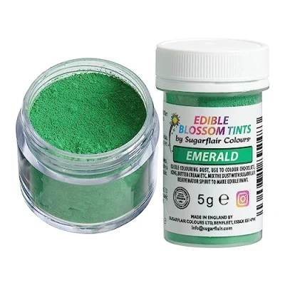 Image of Sugarflair Emerald Food Colouring Powder Dust, Use on Cake Surfaces, Decorations or Colour Sugarpaste, Fondant, Icing, Chocolate, Buttercream, Royal Macarons and More! 5g