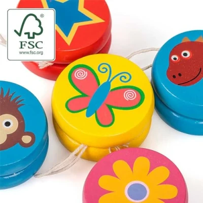 Image of Mini Colourful Wooden Yo for Kids Single Gift Cracker Filler