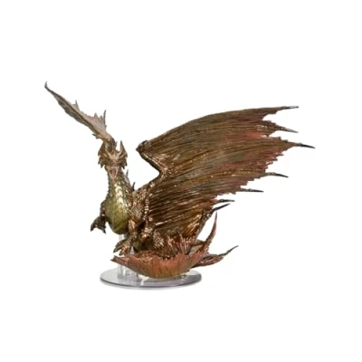 Image of WizKids D&amp;D Icons of The Realms 30cm Adult Brass Dragon Statue
