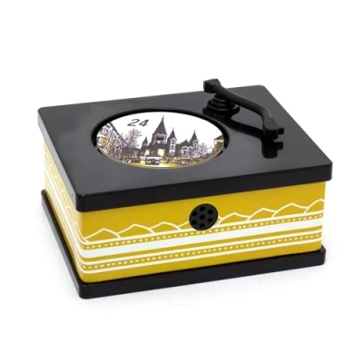 Image of Carousel Home Jazz Gramophone Christmas Advent Calendar Mini Musical Music Box 24 Songs Phonograph