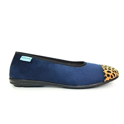 Image of Lunar Jessie Leopard Pump Slipper 6 UK Blue