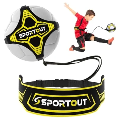 Image of Sportout Football Kick Trainer, Hands Free Solo Practice,Widened Side Waist Protection, Adjustable Soccer Training Belt,Football Equipment Fits for Size 3 4 5 Footballs, Kids and Adults