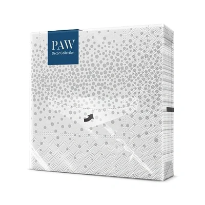 Image of PAW Napkins 3 Ply (33 x 33 cm) i 20 Pieces Perfect for Birthdays, Parties, Weddings, Communion and Celebrations Paper Colorful Classic, Elegance, dab, Silver Confetti (Silver)