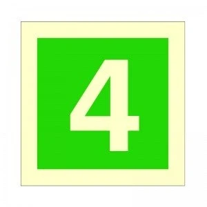 Image of Glow In The Dark Number 4 Sign 100mm x Rigid Plastic