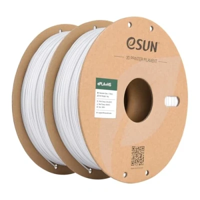 Image of eSUN PLA+ Filament 1.75mm, ePLA+HS High Speed 3D Printer Dimensional Accuracy +/ 0.03mm, 1KG per Spool, 2 Spools for Printers,Cold White and Cold
