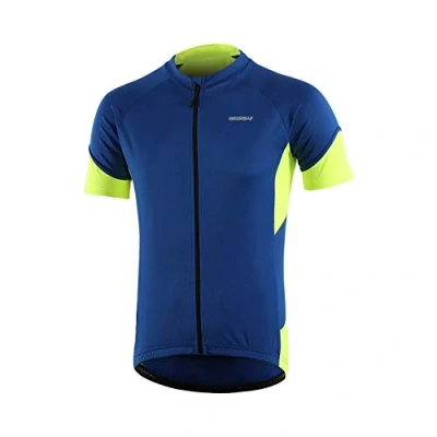 Image of BERGRISAR Men&#039;s Cycling Jersey Tops Short Sleeves MTB Breathable Quick Dry Mountain Bike Bicycle Clothing BG650 Blue Size Large