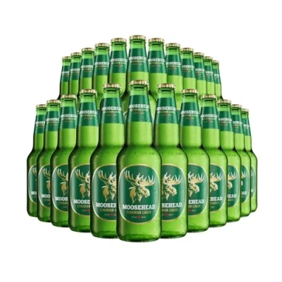 Image of Moosehead Lager 5% ABV Premium Canadian Golden Crisp &amp; Refreshing 24 x 340ml Bottle