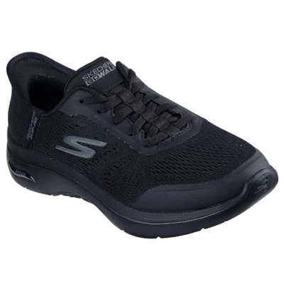 Image of Skechers Women&#039;s GO Walk Arch FIT 2.0 Valencia Sneaker, Black, 5 UK