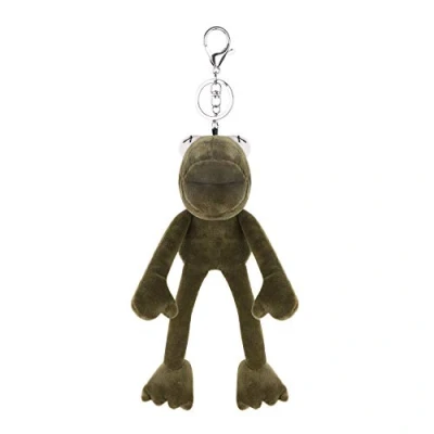 Image of RUIXIA Cute Frog Keyring Mobile Phone Key Chain Cartoon Bag Charm Pendant Backpack Hanging Keychain Clasp Car Accessories Ring Purse Wallet Ornament Gift Soft Plush Doll