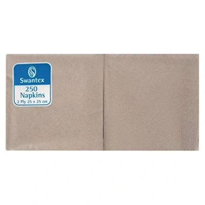 Image of Nisbets DB485 Compostable Kraft Cocktail Napkin, 250mm Length, Width, Pack of 2000