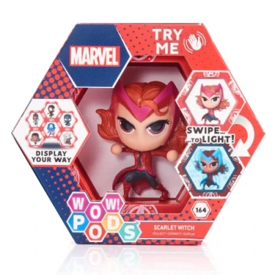 Image of WOW! PODS Avengers Collection Scarlet Witch Superhero Light Up Bobble Head Figure Official Marvel Collectable Toys &amp; Gifts