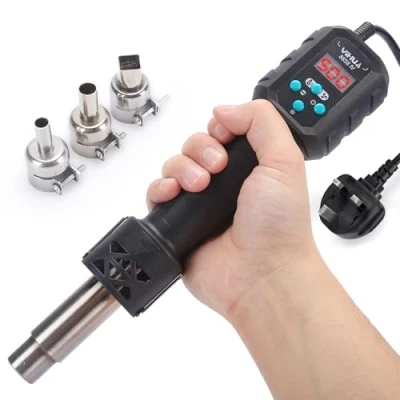 Image of YIHUA 8858 IV Multi Purpose Heat Gun for Crafting Electronics Soldering DIY Shrink Tubing and Wrap Torch Marker with Temperature Air Volume Control Function 3 Nozzles Manual Standby Mode