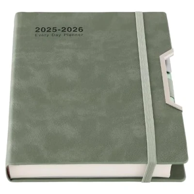 Image of Academic Diary 2025 2026,Diary 2026 Day Per Page, Hardcover Organized from July to June 2026, Agenda A5 Daily Monthly Planner with Tabs, Inner Pocket,Pen,Pen Loop,Stickers (Pink)