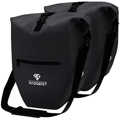 Image of RADGEIST Bicycle Bags for Pannier Rack Set Bag Shoulder Waterproof 23 28L Black Pack of 2