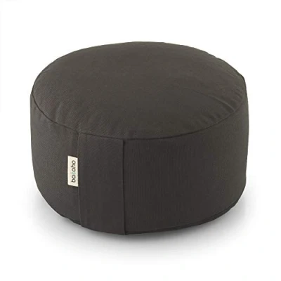 Image of Basaho WHEEL Zafu Meditation Cushion Organic Cotton Buckwheat Hulls Removable Washable Cover (Stone)