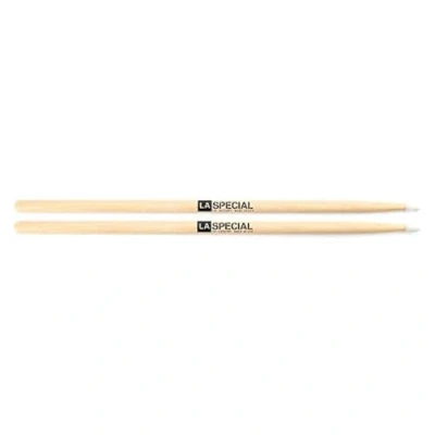 Image of LA Specials Drum Sticks 7A Drumsticks Set Oval Nylon Tip Hickory Consistent Weight and Pitch 1 Pair