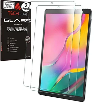 Image of TECHGEAR [2 Pack Glass Edition Screen Protector Compatible with Samsung Galaxy Tab A 10.1&quot; 2019 (SM T510 / SM T515), Tempered [9H] [HD Clarity] [Scratch Resistant] [No Bubble]