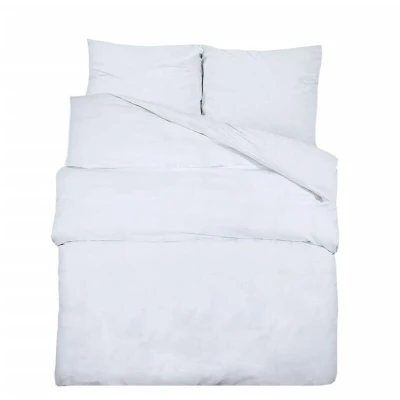 Image of vidaXL Duvet Cover Set White 225x220 cm Cotton