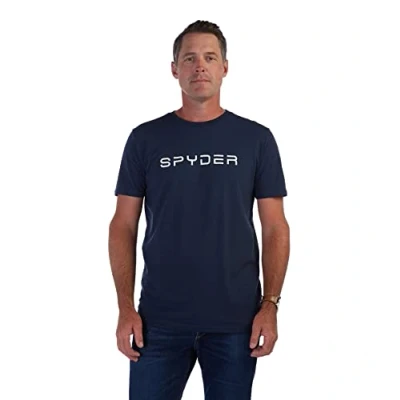Image of Spyder Men&#039;s Slalom S/S Tee T Shirt, Twilight Black Heather, Medium