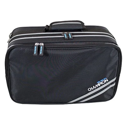 Image of Champion Cornet Case with Carry, Shoulder Strap &amp; Hideaway Backpack Straps Accessory Pocket For Mute, Music Sheet Phone. Plush Velour Moulded Interior Suitable Bb Cornets Shepherd Crook.