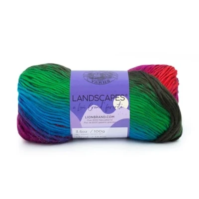Image of Lion Brand Yarn 100 g Percent Acrylic &quot;Landscapes&quot; Ball, Apple Orchard,10.25 x 10.25 19.78 cm