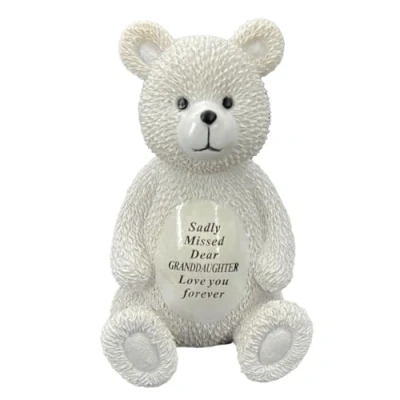 Image of Angraves Special Granddaughter Baby Girl Teddy Bear Memorial Graveside Ornament Plaque