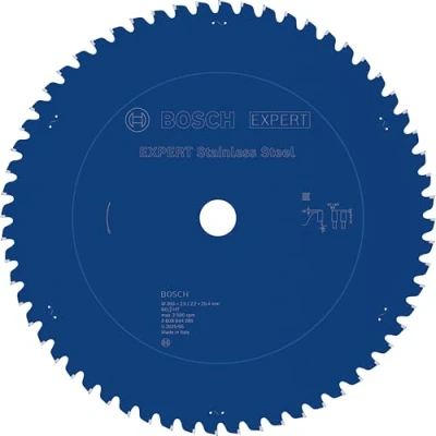 Image of Bosch 2608644285 EXSLT 60 Tooth Top Precision Circular Saw Blade, 0 V, Blue
