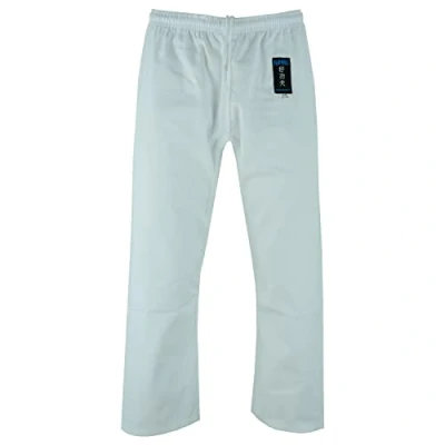 Image of Playwell Karate White Premium Silver Brand Gi Training pants Trousers 10oz (3/160cm)