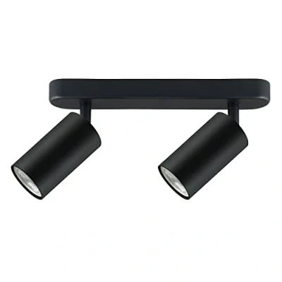 Image of Maclean MCE451 B Ceiling and Wall Lamp Spot Moving Aluminium, 1xGU10, 55x100mm, Matte Black (2 Pieces)