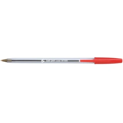 Image of 5 Star Clear Ball Pen Medium 1.0mm Tip 0.4mm Line Red [Pack of 50]