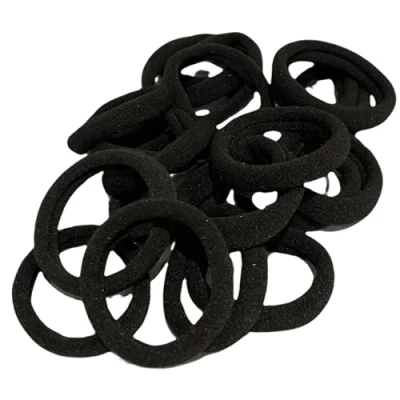 Image of Hair Bands Bobbles Elastics Thick Endless Design Snag Free Bright Colours 20 Pack (Black)